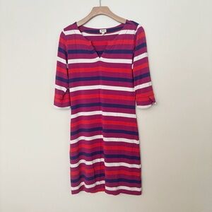 Hatley Womens Striped Midi Dress V-neck Red, Purple,‎ White Size XS